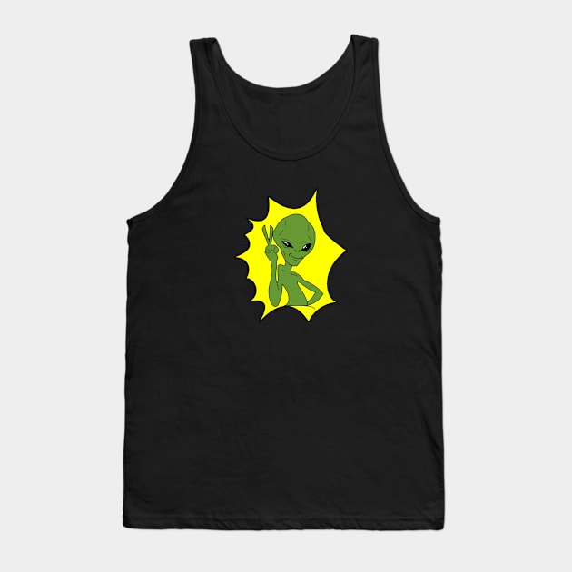 we come in peace alien Tank Top by Leap Arts